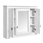 Armoire murale de salle de bain de 35 pouces, armoire à pharmacie murale avec miroir et étagères réglables, meuble de rangement de salle de bain au-dessus des toilettes