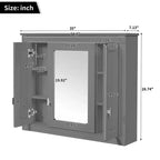 Armoire murale de salle de bain de 35 pouces, armoire à pharmacie murale avec miroir et étagères réglables, meuble de rangement de salle de bain au-dessus des toilettes