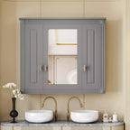 35 Inch Bathroom Wall Cabinet, Wall Mounted Medicine Cabinet with Mirror & Adjustable Shelves, Over Toilet Storage Cabinet for Bathroom