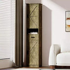 69 Bathroom Cabinet, Modern Floor Tall Cabinet with 1 Drawer, 2 Doors and Adjustable Shelves, Narrow Storage Cabinet for Home, Kitchen