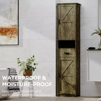 Meuble de salle de bain 69, armoire haute moderne au sol avec 1 tiroir, 2 portes et étagères réglables, meuble de rangement étroit pour la maison, la cuisine
