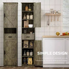 Meuble de salle de bain 69, armoire haute moderne au sol avec 1 tiroir, 2 portes et étagères réglables, meuble de rangement étroit pour la maison, la cuisine