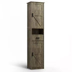 Meuble de salle de bain 69, armoire haute moderne au sol avec 1 tiroir, 2 portes et étagères réglables, meuble de rangement étroit pour la maison, la cuisine