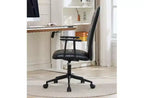 Fauteuil de bureau pivotant à dossier haut, chaise de bureau ergonomique avec vérin à gaz réglable, chaise de bureau à domicile en cuir PU avec accoudoirs et roulettes