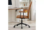Fauteuil de bureau pivotant à dossier haut, chaise de bureau ergonomique avec vérin à gaz réglable, chaise de bureau à domicile en cuir PU avec accoudoirs et roulettes