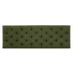 Banc de rangement ottoman en tissu bouclette vert de 51'' avec capitonnage et pieds en bois d'hévéa