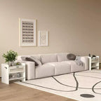 Table de chevet en rotin, avec station de recharge, 1 tiroir de rangement et espace de rangement ouvert, convient pour la chambre à coucher