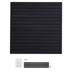 VEVOR Slat Wall Paneling, 4 x 4 ft, PVC Garage Slatwall with Modular Design, Black Slat Wall Easy-to-Install Adjustable Slatwall Panel, Black