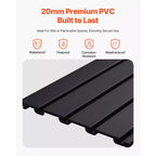Panneaux muraux à lattes, 1,2 x 1,2 m, en PVC pour garage avec conception modulaire, panneau à lattes réglable facile à installer, noir