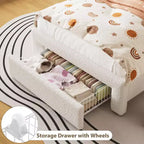 Cadre de lit LED rembourré, lit plateforme avec tiroirs et tête de lit de rangement pour enfants/filles/garçons, support robuste, sommier tapissier non requis
