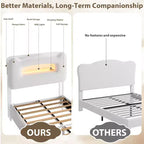 Cadre de lit LED rembourré, lit plateforme avec tiroirs et tête de lit de rangement pour enfants/filles/garçons, support robuste, sommier tapissier non requis