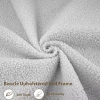 Cadre de lit LED rembourré, lit plateforme avec tiroirs et tête de lit de rangement pour enfants/filles/garçons, support robuste, sommier tapissier non requis