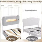 Cadre de lit LED rembourré, lit plateforme avec tiroirs et tête de lit de rangement pour enfants/filles/garçons, support robuste, sommier tapissier non requis