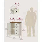 Armoire de rangement, Meuble bas de salle de bain, 4 tiroirs, Organisateur de rangement autoportant, Porte coulissante type grange, Étagère réglable
