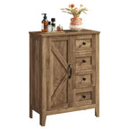 VASAGLE LIRY Collection - Storage Cabinet,Bathroom Floor Cabinet,4 Drawers,Freestanding Storage Organizer,Barn Door,Adjustable Shelf